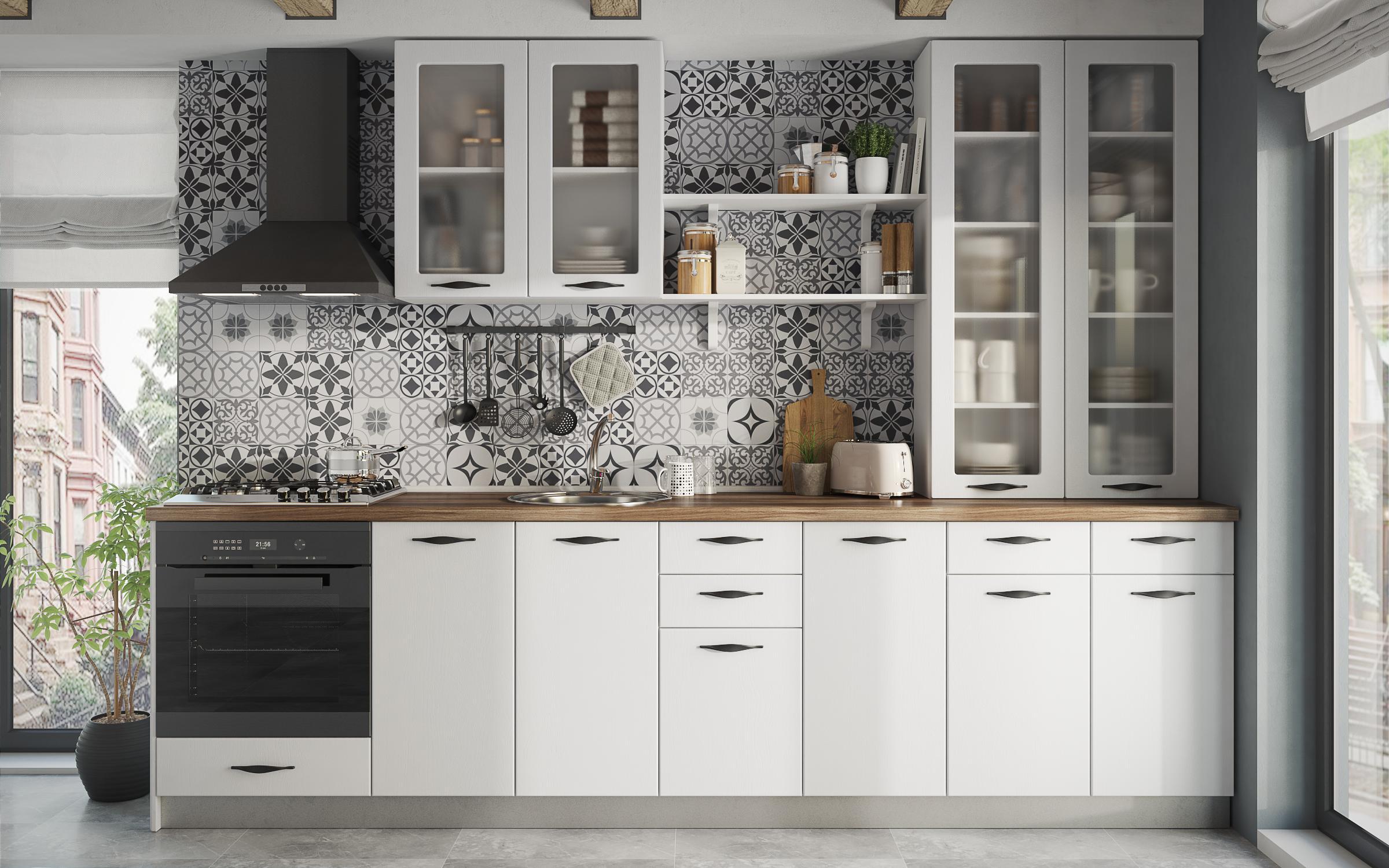 Door for built-in appliance Simon 48, white  2