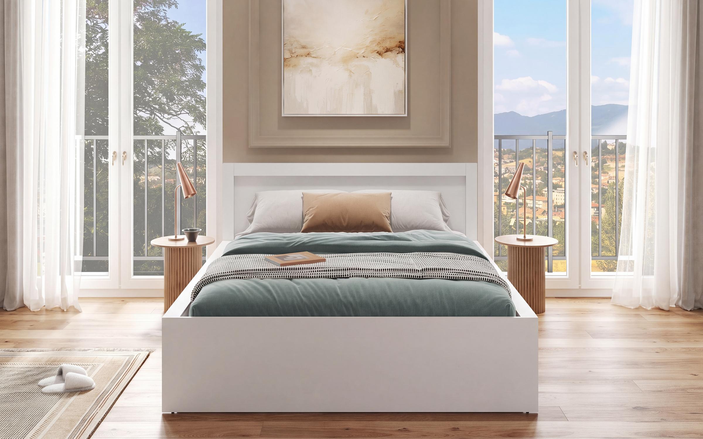 Double bed for mattress 160/200 Ziko, white  4