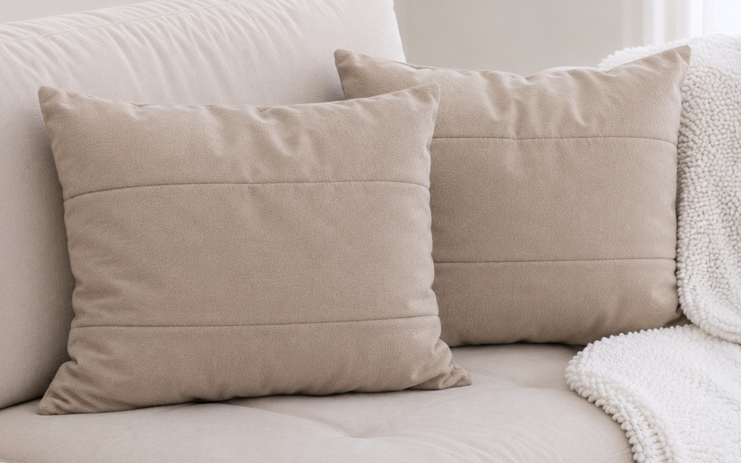 Throw pillow Horizontal 07324, light beige  1