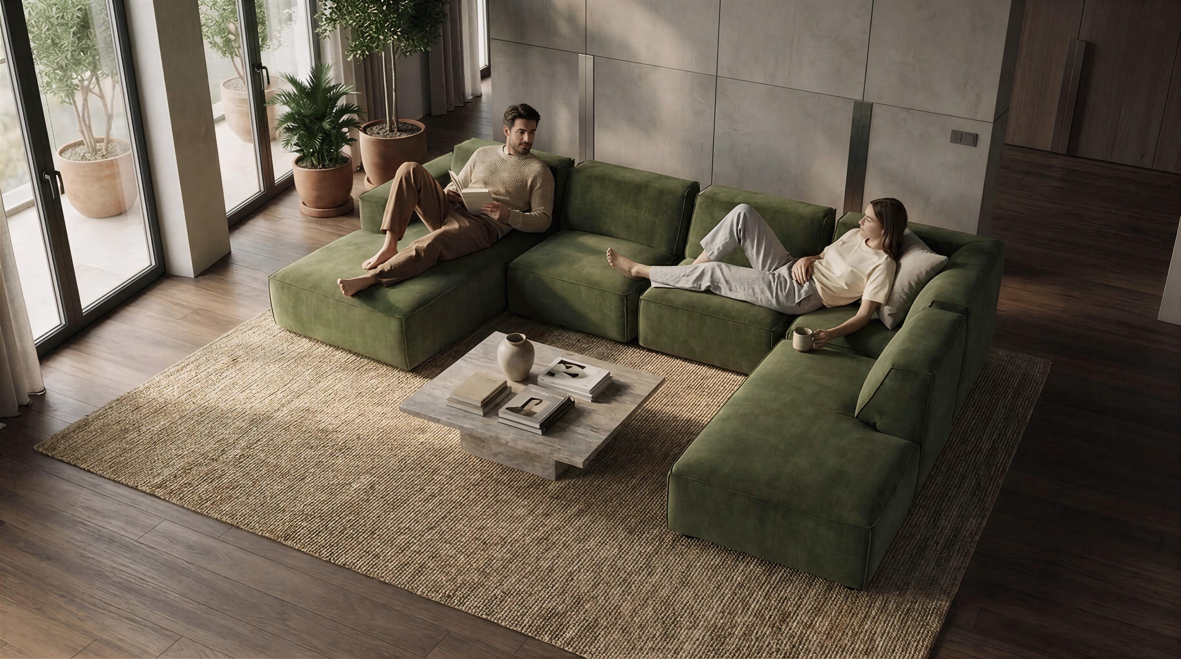 Modular sofa Verso, dark green  3