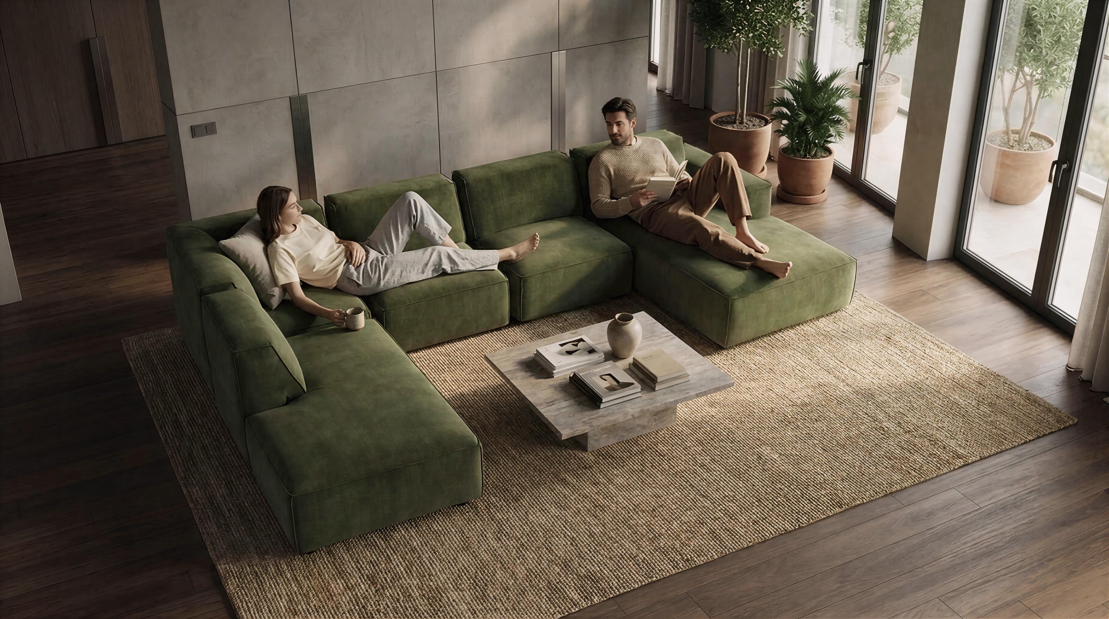 Corner module from a sofa Verso, dark green  4
