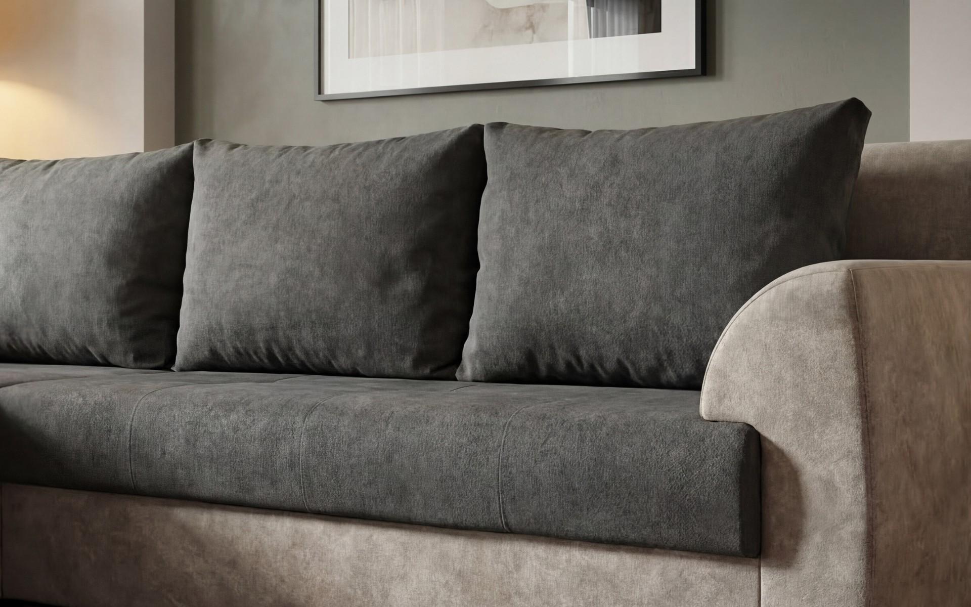 Extendable corner sofa Berg, brown + light brown  8