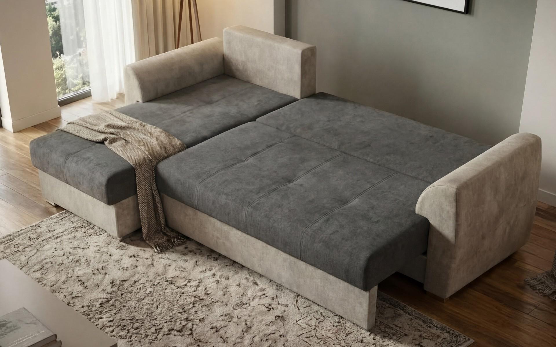 Extendable corner sofa Berg, brown + light brown  7