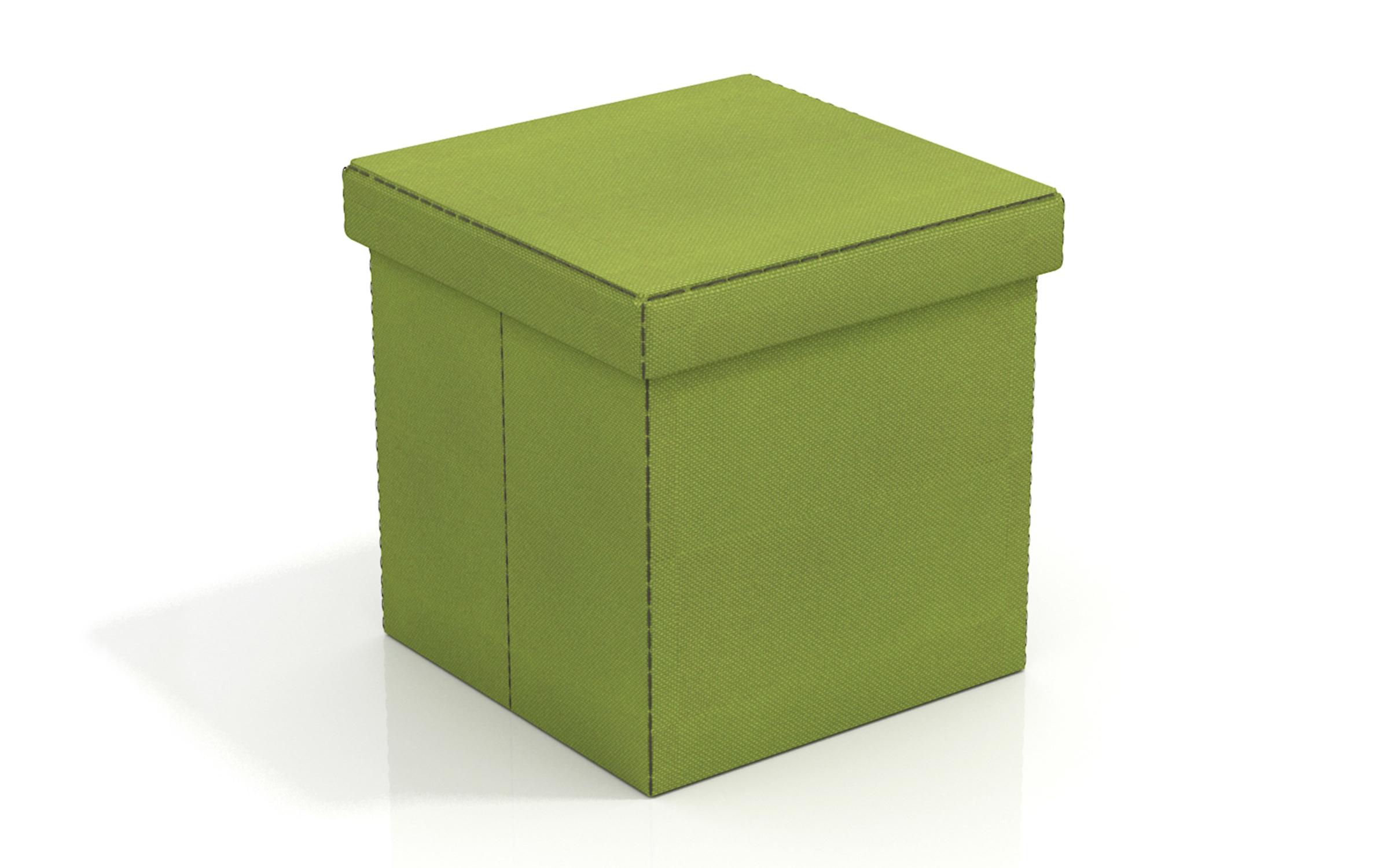 Set of 2 ottomans Flora, green  1