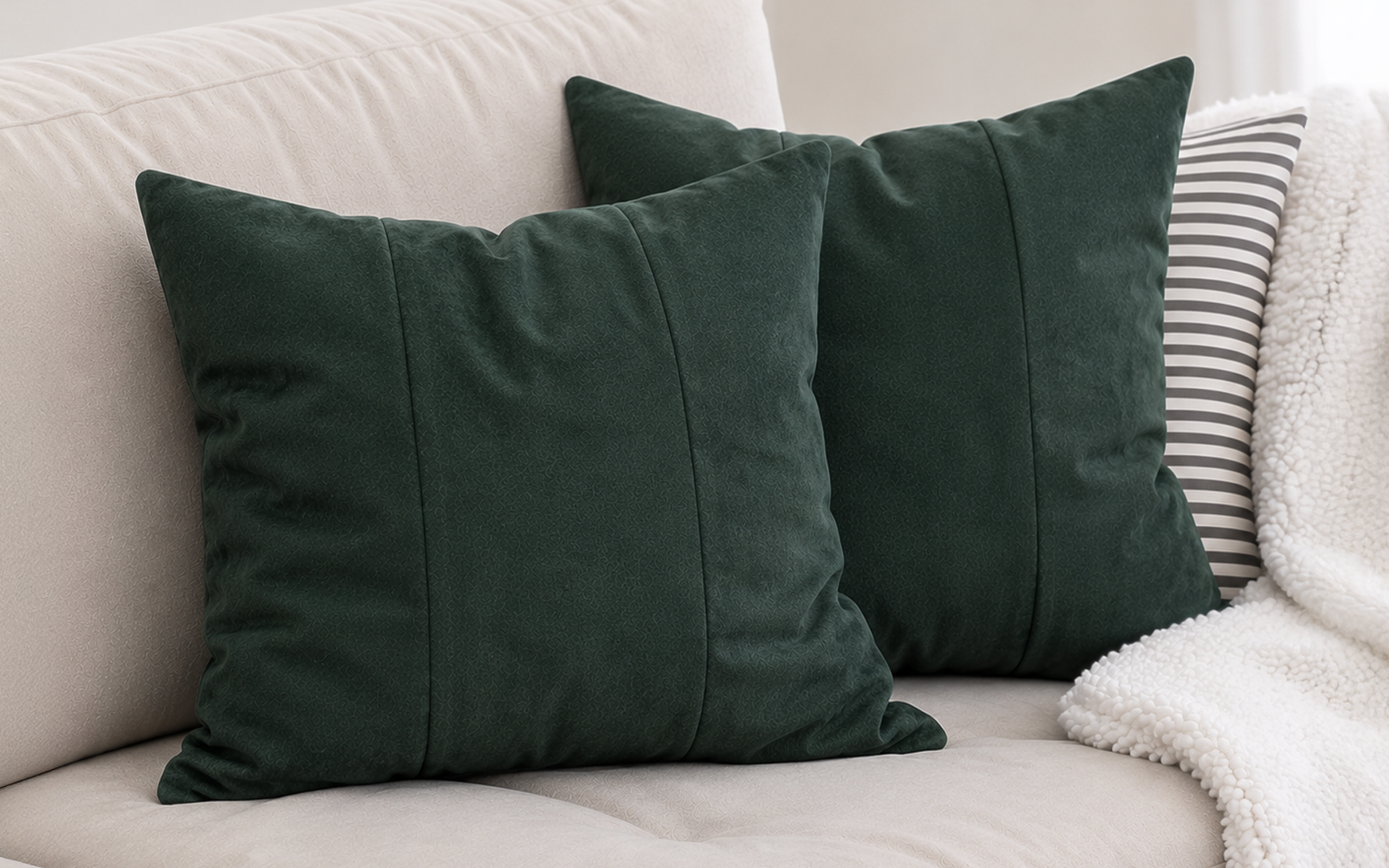 Throw pillow Horizontal 07359, green  1