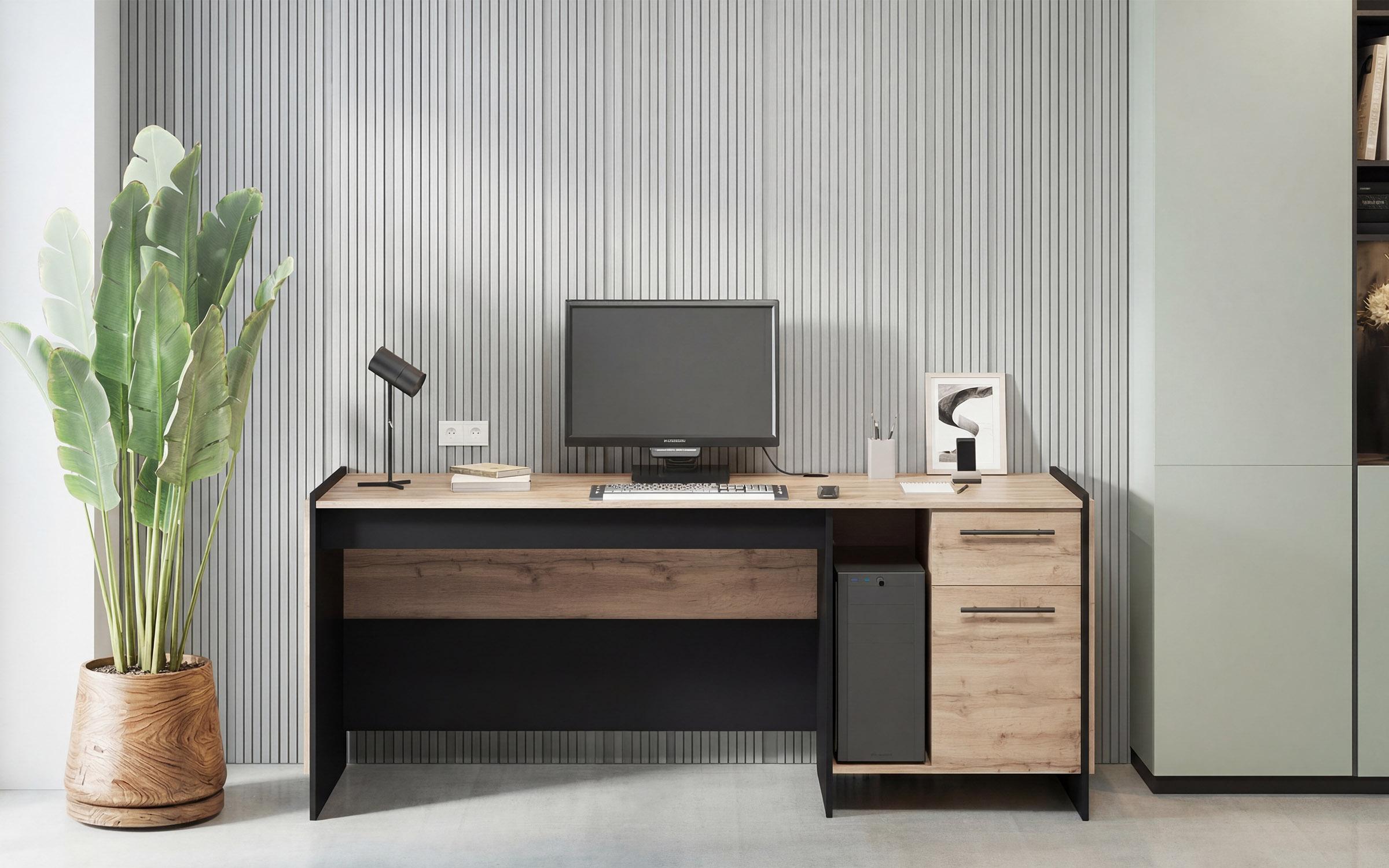 Desk Camino 2, Wotan oak + black  1