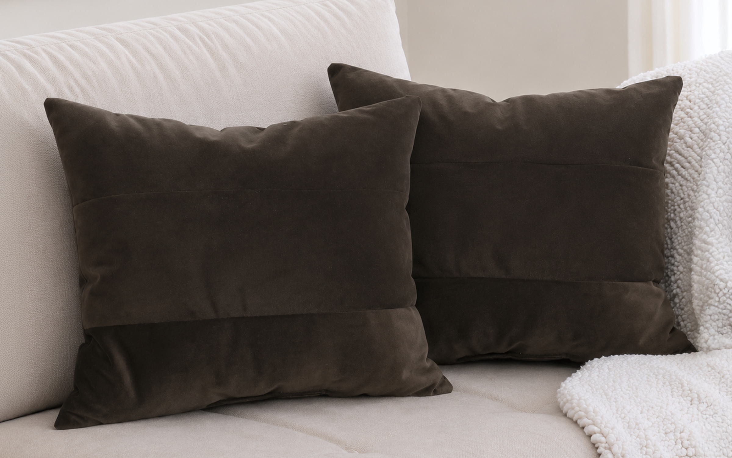 Throw pillow Horizontal 07341, brown  1