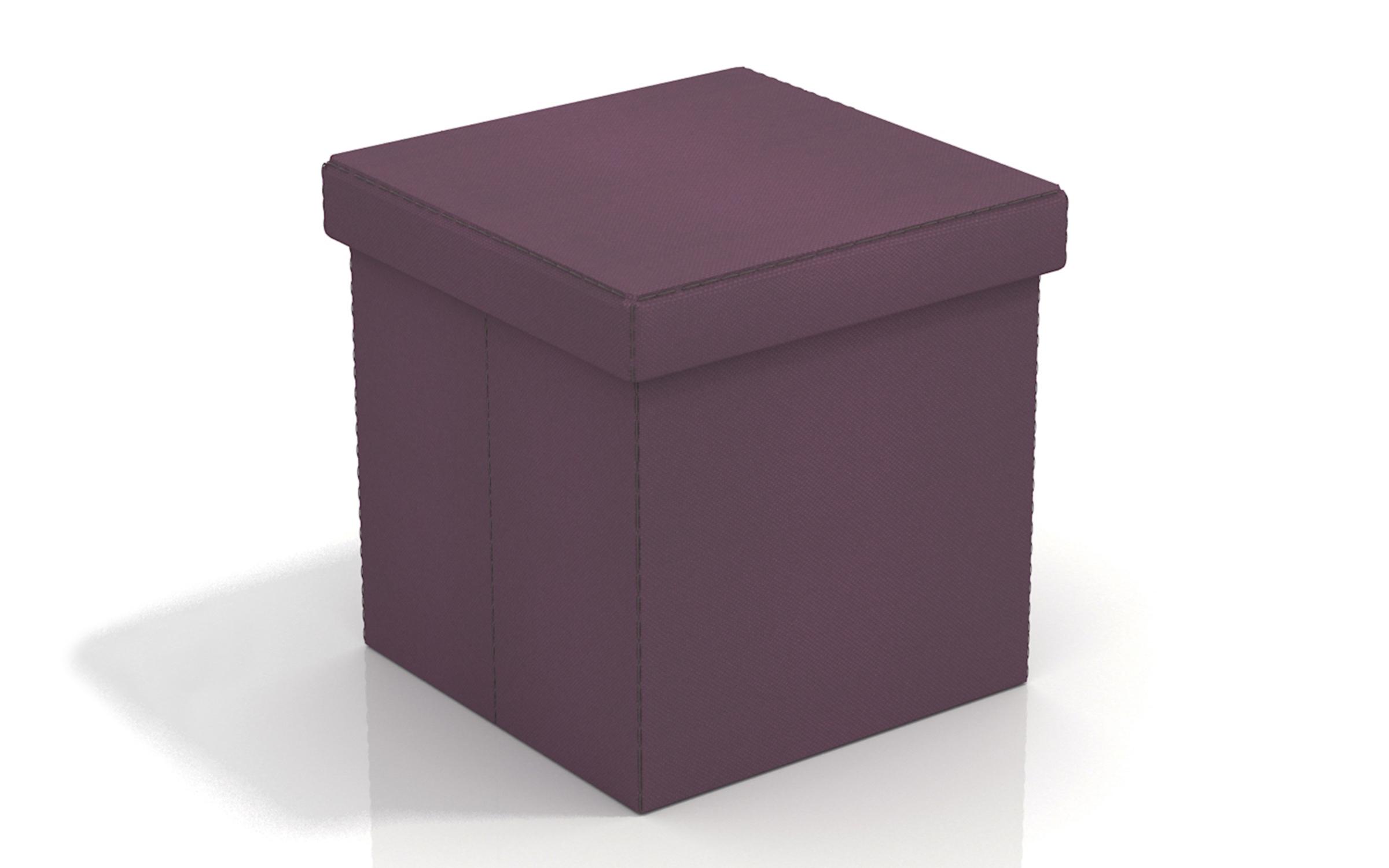 Folding ottoman Flora, purple  1