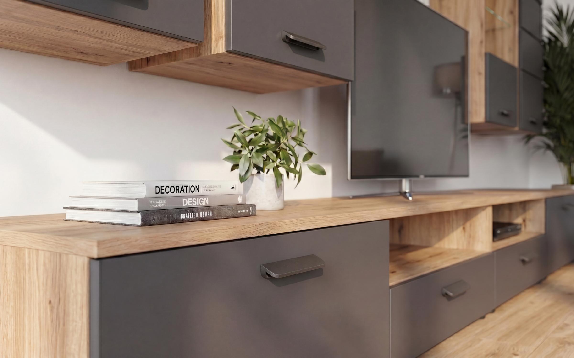 Shelf unit Andora, Evoke oak + graphite  4