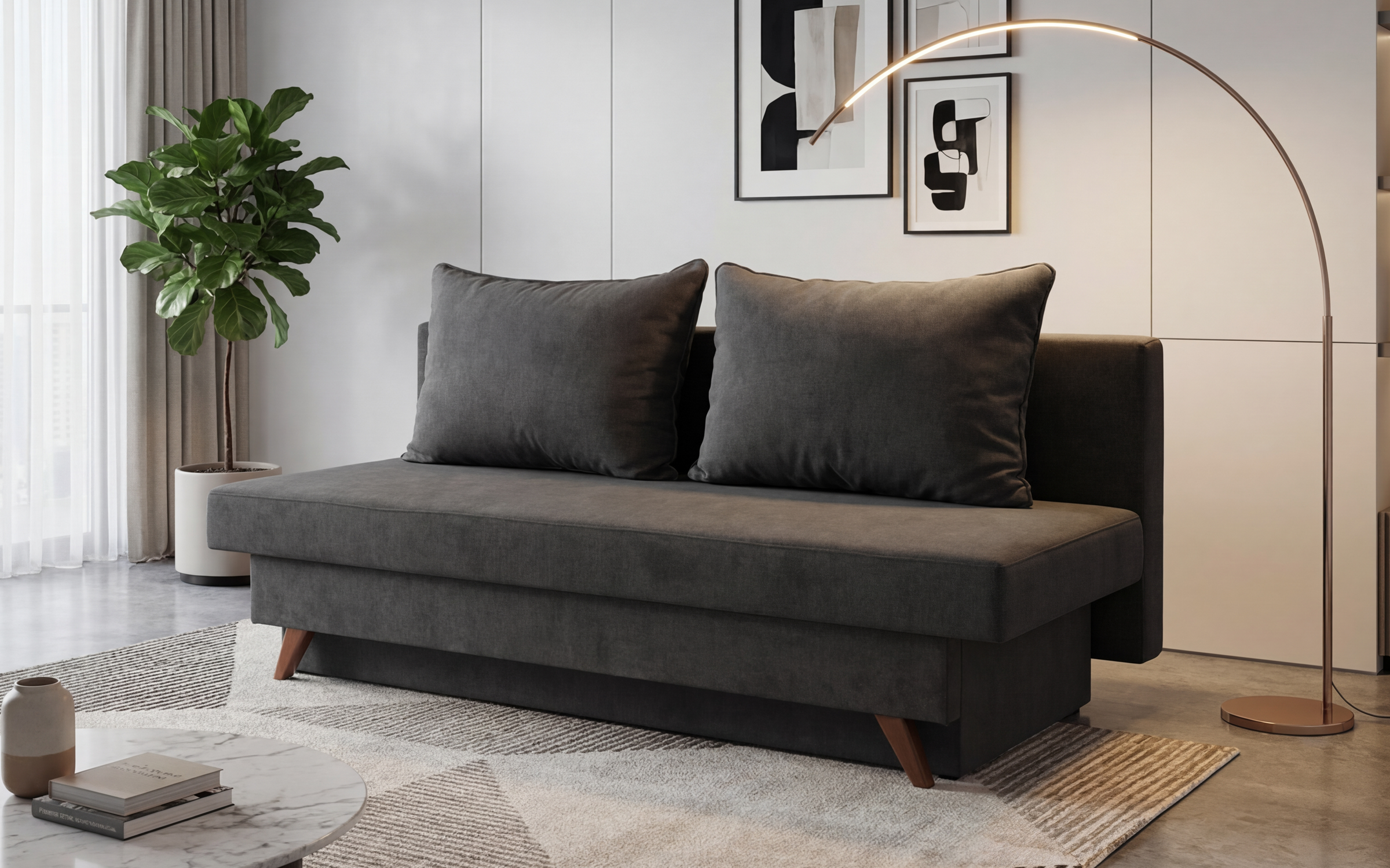 Extendable sofa Ryan, grey brown  3