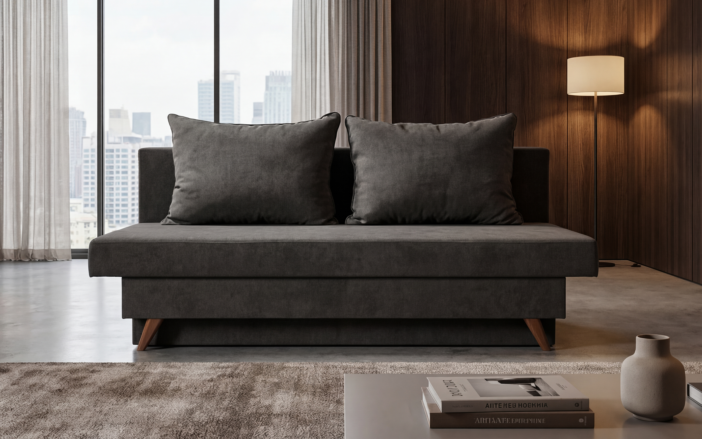 Extendable sofa Ryan, grey brown  1