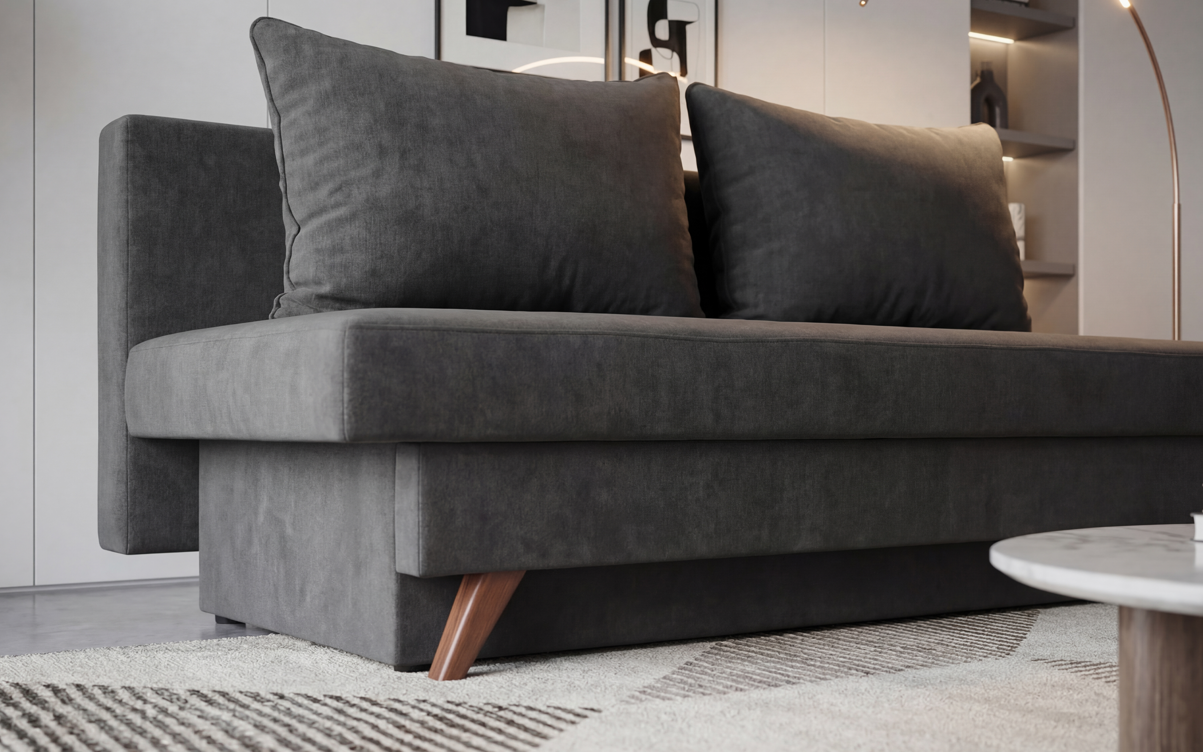 Extendable sofa Ryan, grey brown  4