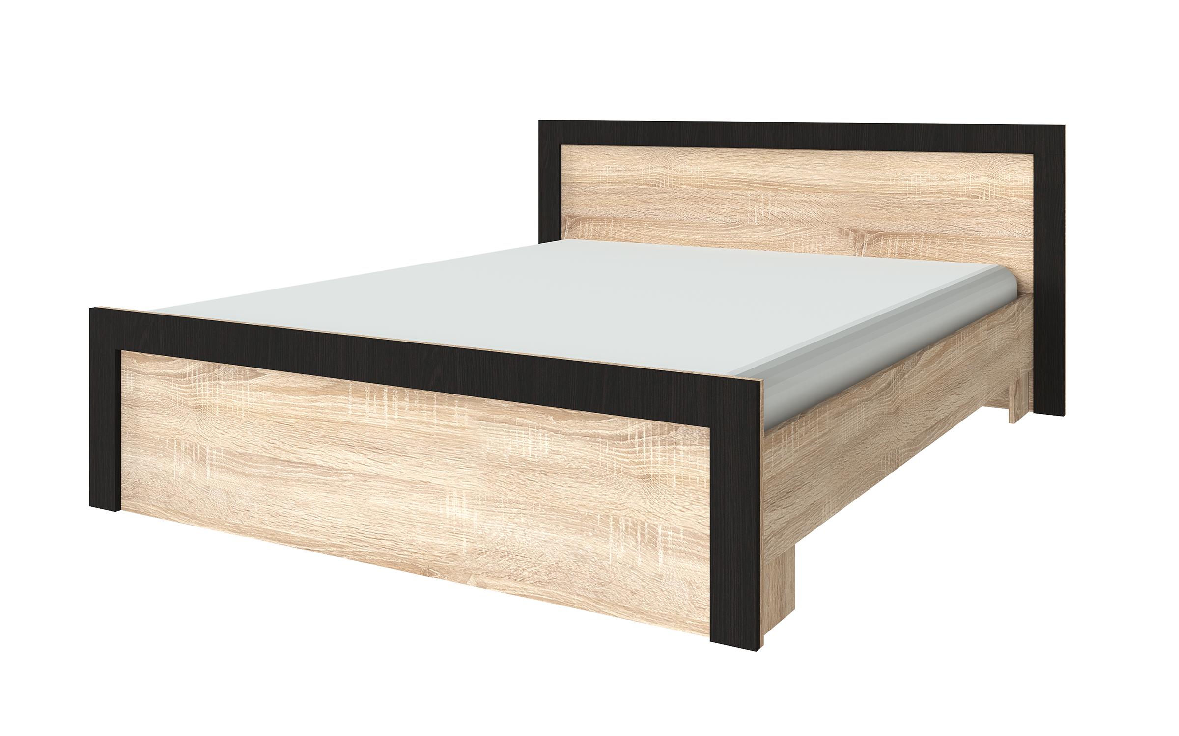 Double bed for mattress 160/200 Alote, Sonoma oak + Wenge Magic  2