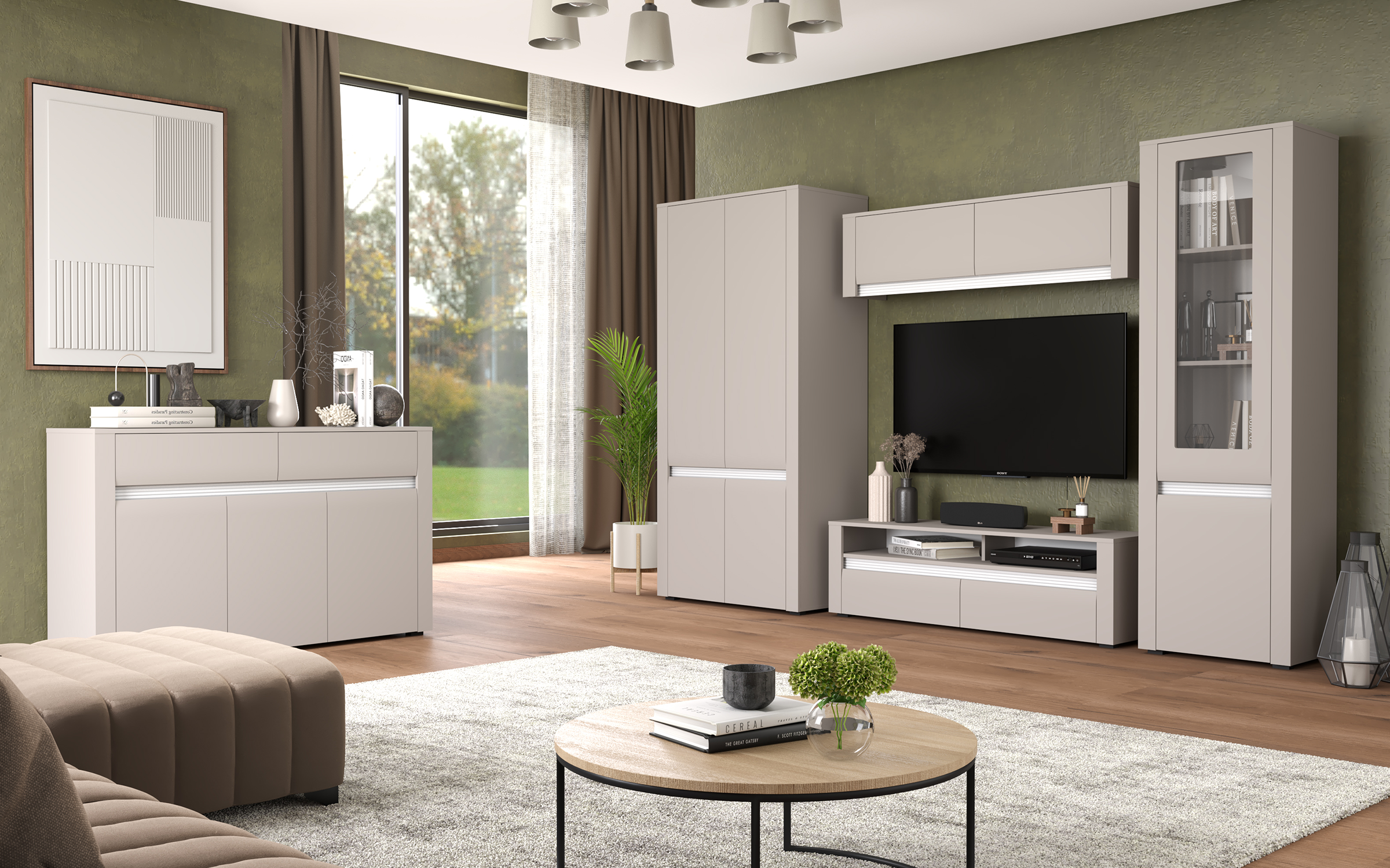 Shelf unit Varis, cashmere + white  1