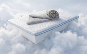 Set of mattress 120/190+ duvet 140/200 Leo Pocket memory + Stripe thumb