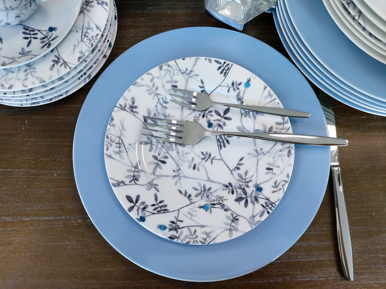 Dinner set 31 parts /BLUE LEAF thumb