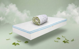 Set of mattress 160/200 + duvet 200/200 Leo Pocket memory + Green Tea thumb