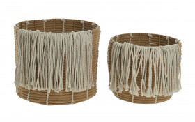 Set of 2 baskets Boho thumb
