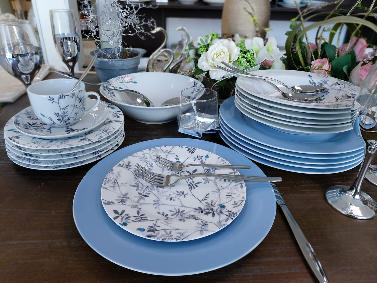 Dinner set 31 parts /BLUE LEAF thumb