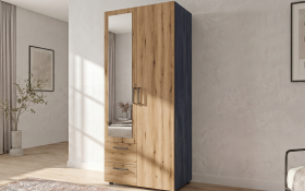 Wardrobe with clothes rod and shelves Bruno S 2 thumb