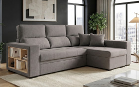 Extendable corner sofa with shelf armrest Astor thumb