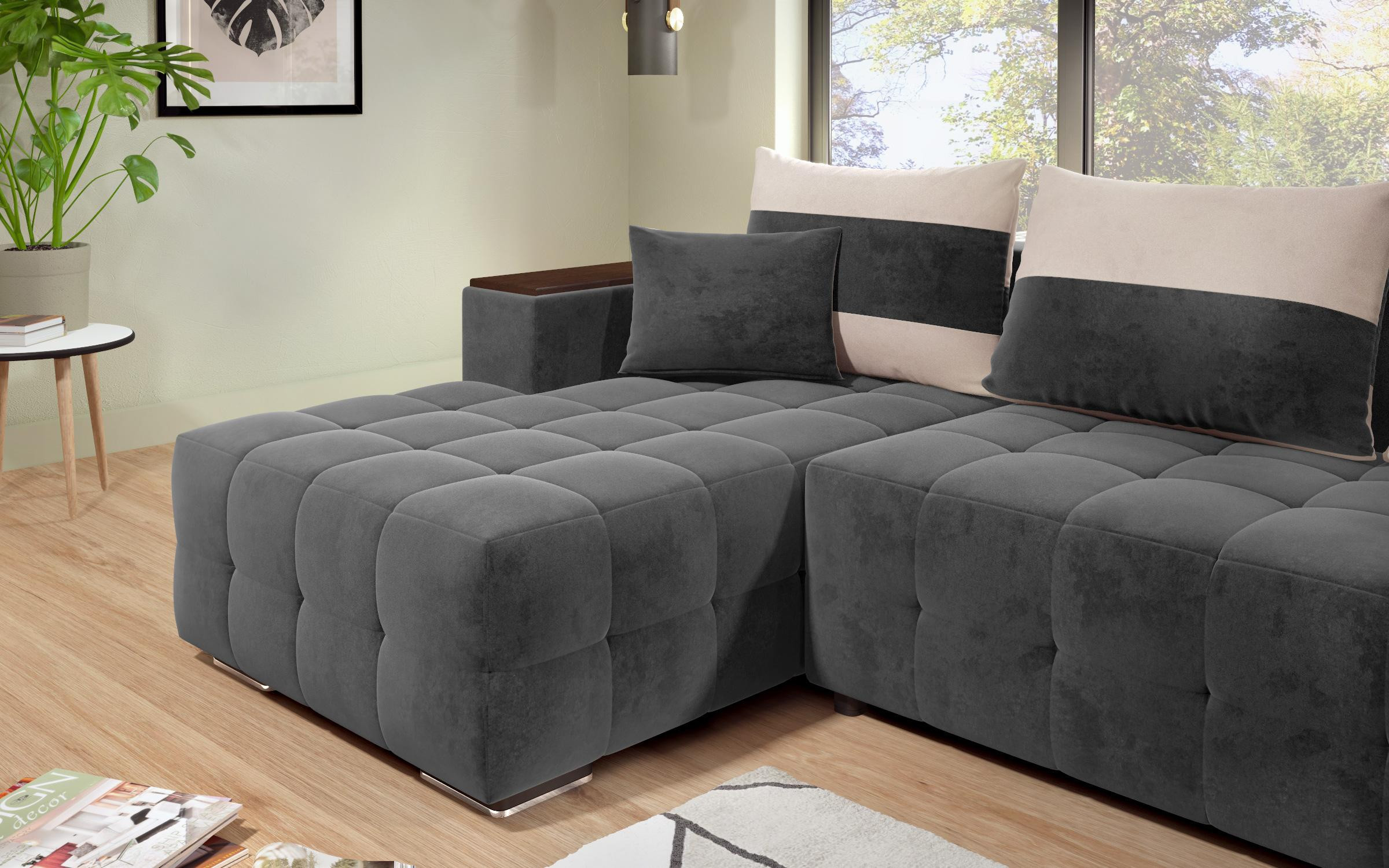 Sofa Melvin S with chaise + mini shelf armrest thumb