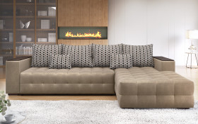 Extendable corner sofa with shelf armrest Melvin thumb