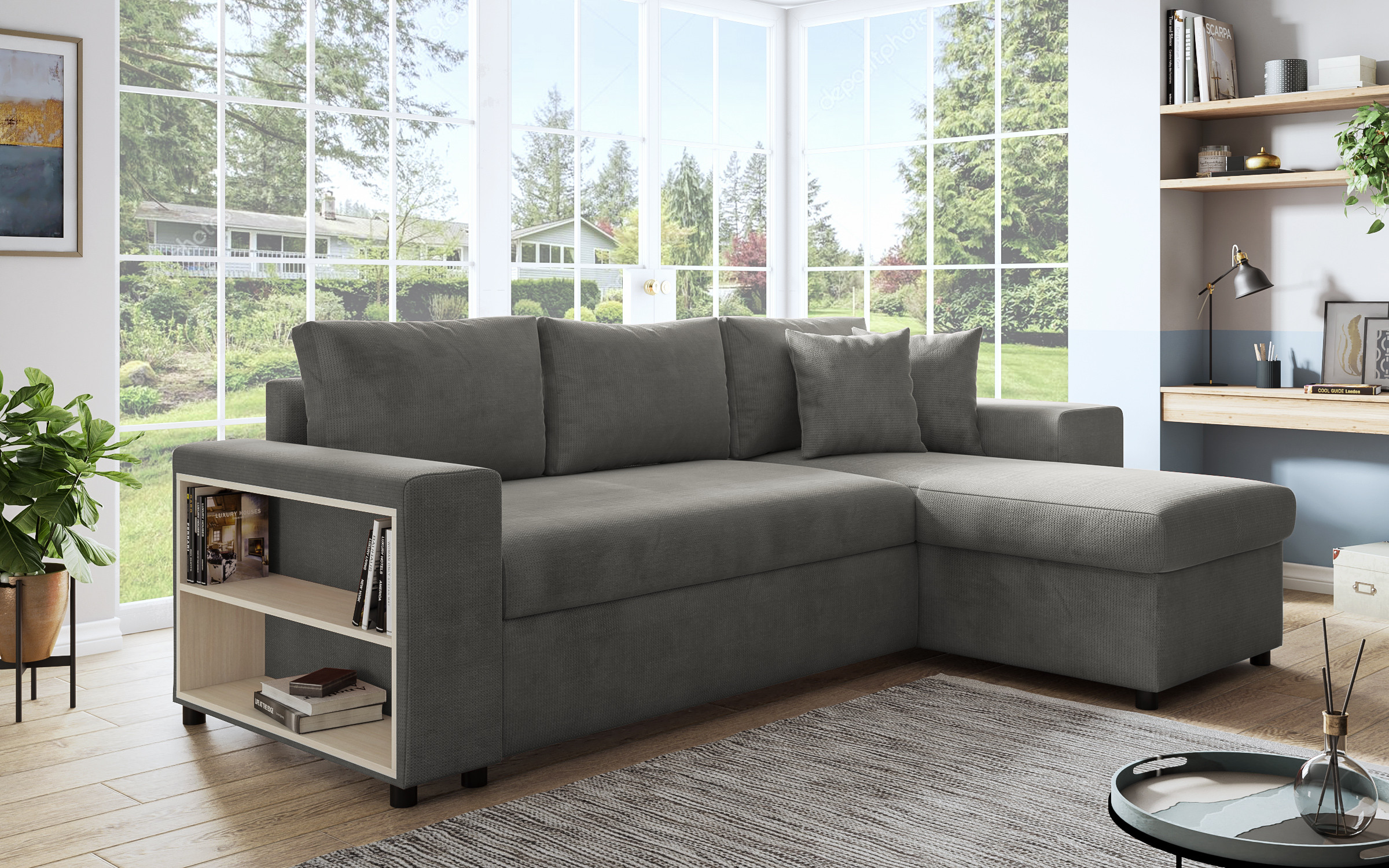 Extendable corner sofa + 2 ottomans Arden thumb