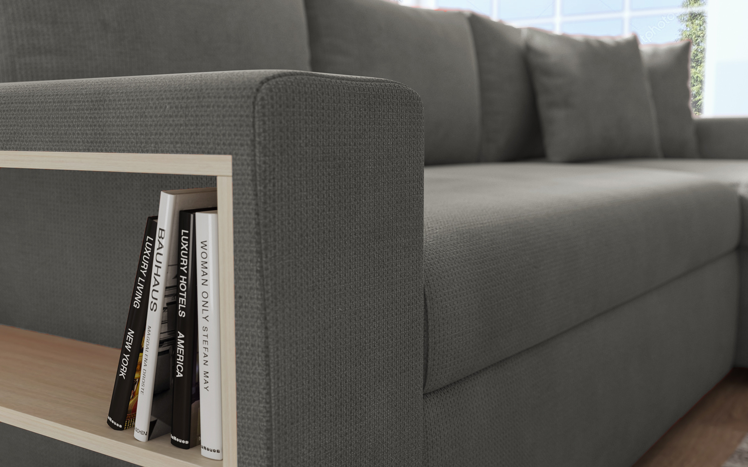 Extendable corner sofa + 2 ottomans Arden thumb