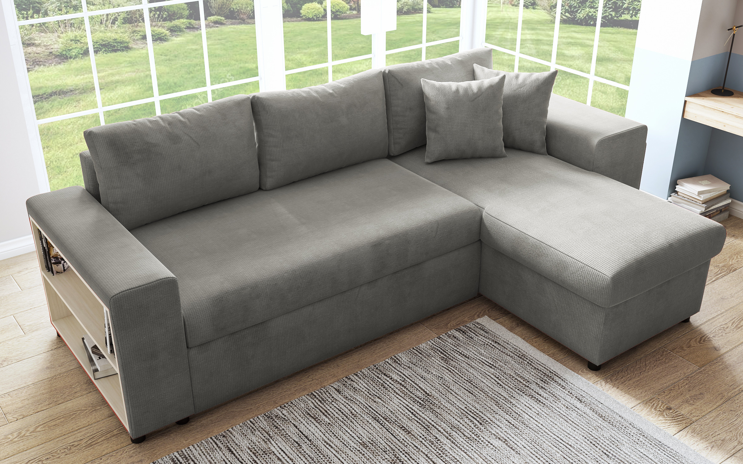 Extendable corner sofa + 2 ottomans Arden thumb