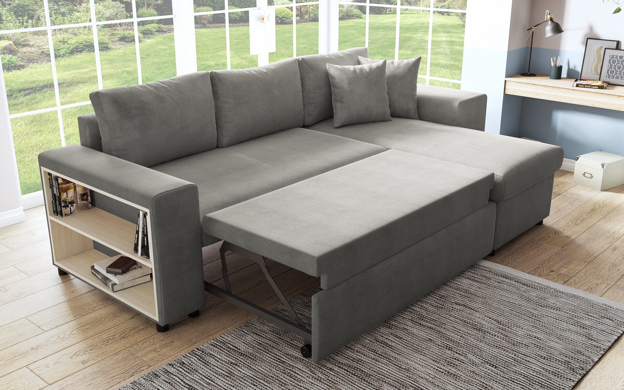 Extendable corner sofa + 2 ottomans Arden thumb
