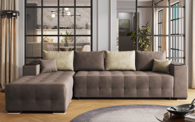 Extendable corner sofa with shelf armrest Melvin Spring thumb