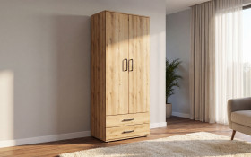 Double-winged wardrobe with drawers Eron XS thumb
