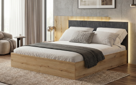Double bed for mattress 160/200 + LED Moratto thumb