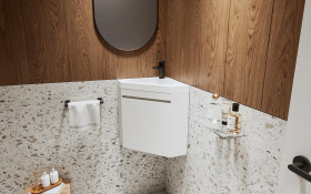 PVC bathroom corner cabinet with sink ICP3939 thumb