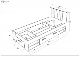 Bed for mattress 90/200 Ray thumb
