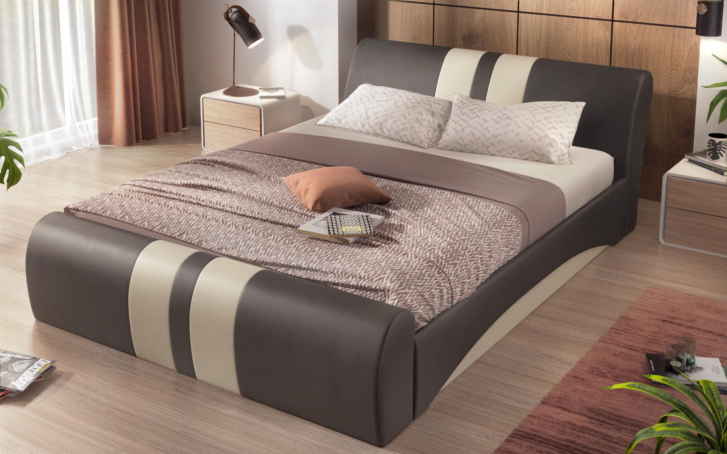 Leather double bed Imola thumb