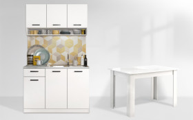 Kitchen with included thermo countertop + dining table Aretha Colore thumb