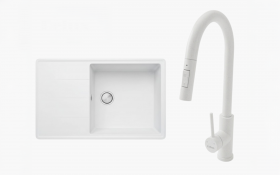 Sink with mixer tap Delux-L thumb