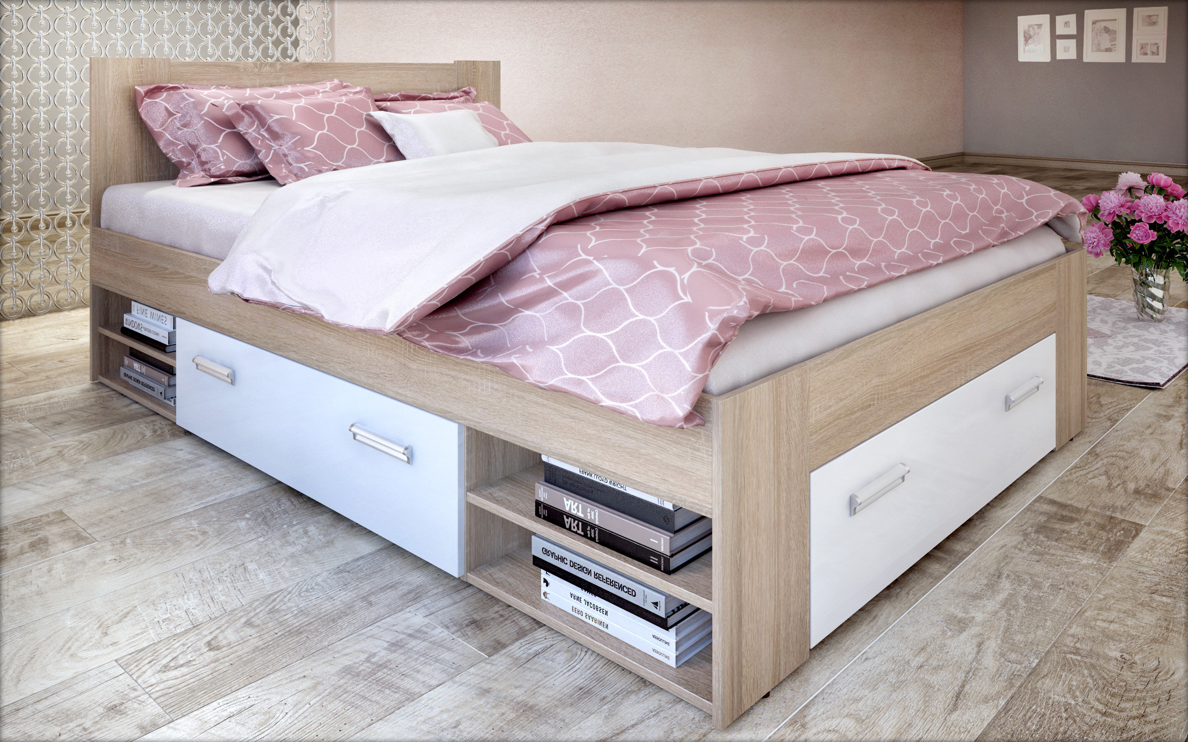 Bed Nemo + drawers for mattress 140/200 thumb