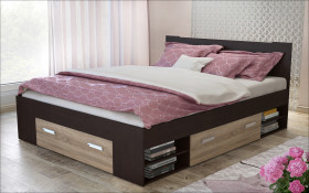 Double bed + drawers for mattress 160/200 Nemo thumb