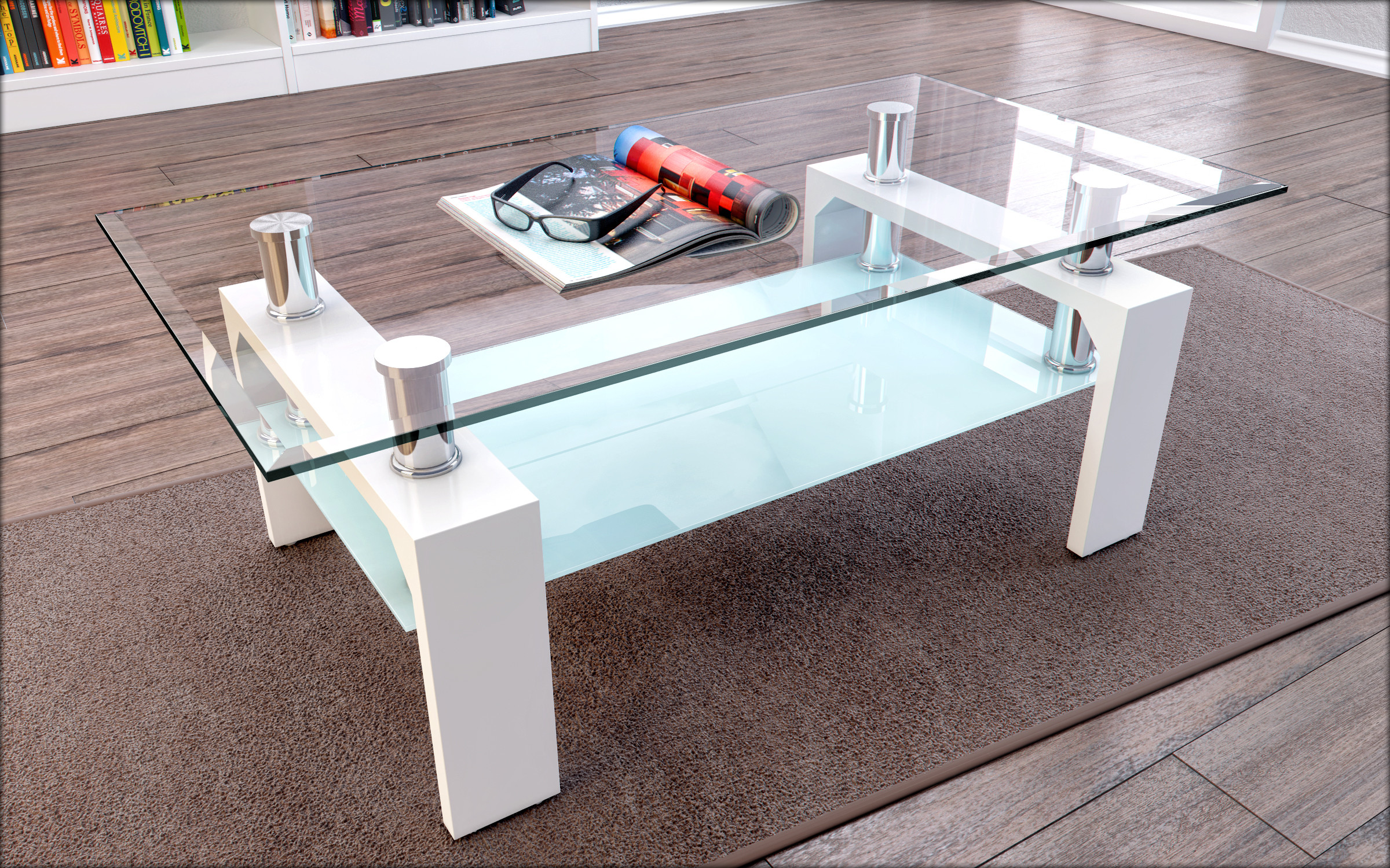 Glass coffee table Mireya III thumb