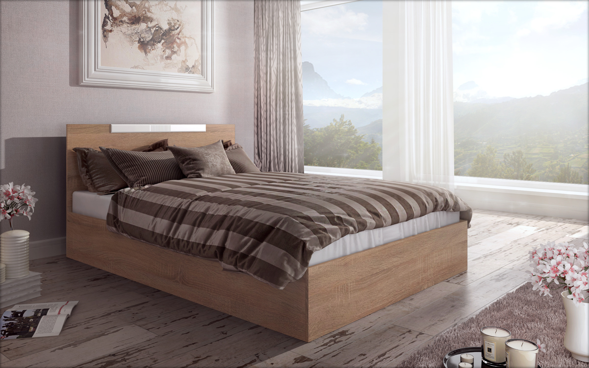 Double bed for mattress 140/200 Chaterina thumb