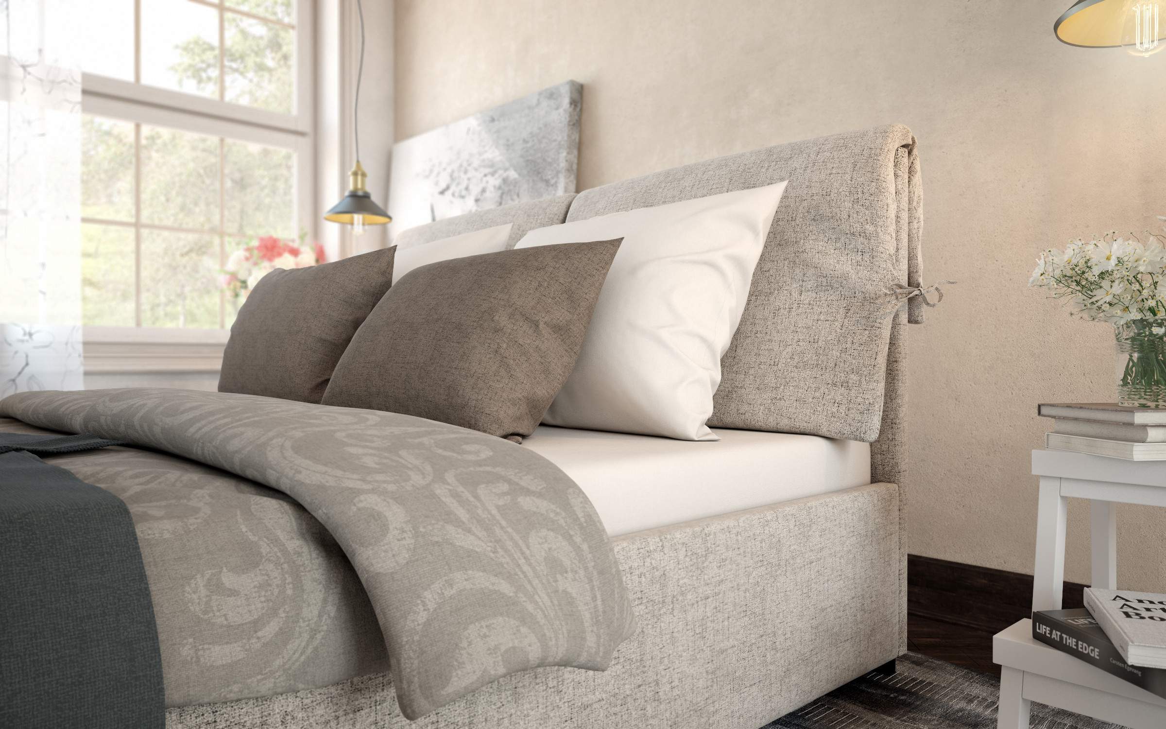 Upholstered double bed for mattress 160/200 Fiera thumb