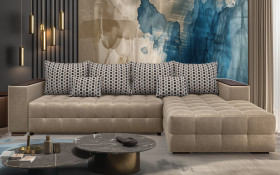 Extendable corner sofa with shelf armrest Melvin thumb