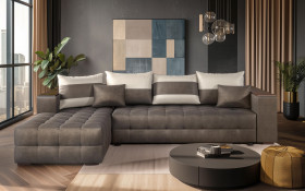 Extendable corner sofa with shelf armrest Melvin thumb