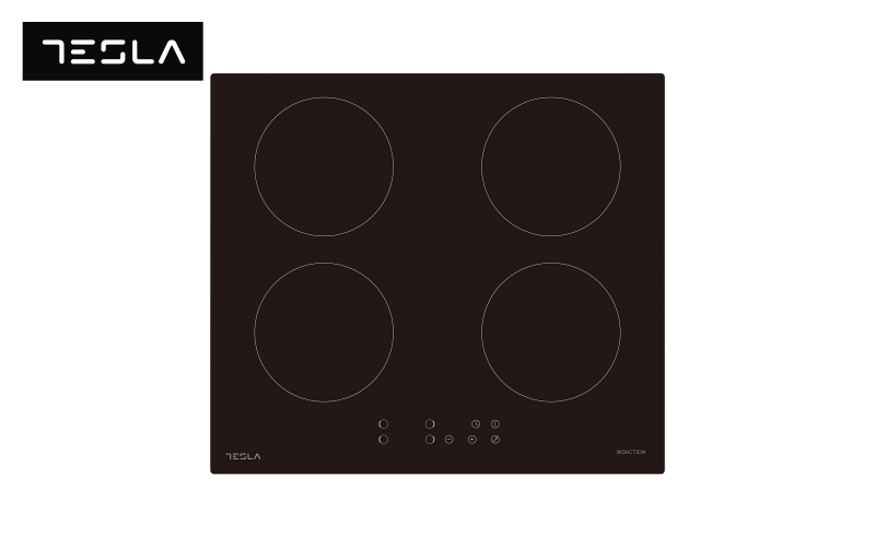 Induction hob TESLA, 4 zones HI6401MB, black  1