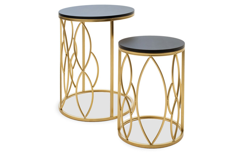 Nest of tables Zion 1, black + golden  1