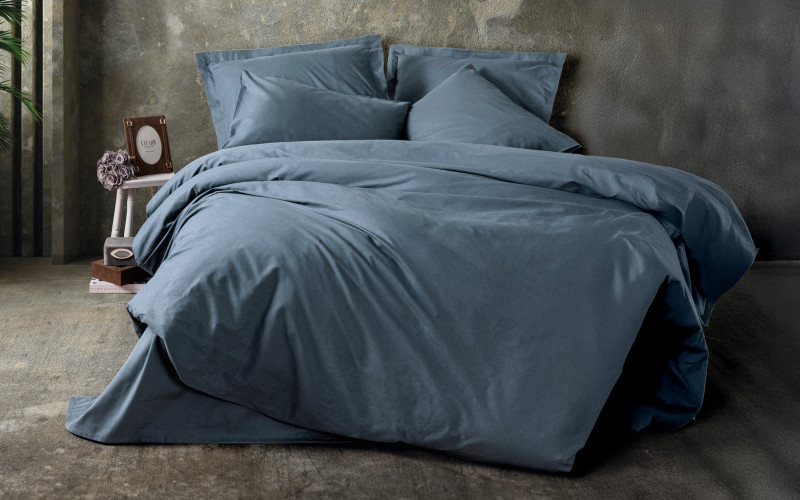 3 parts 160/220 cm; Ranforce 100% Cotton Bed linen Plain Anthracite, anthracite  1