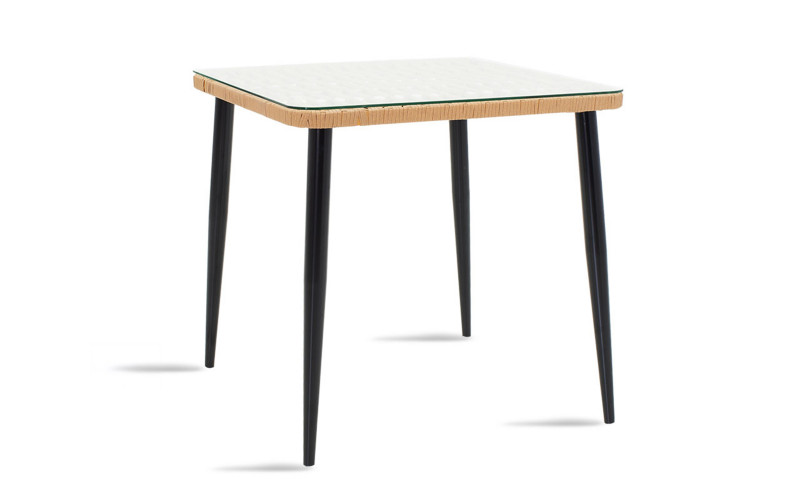 Garden table Naoki 80, natural + black  1